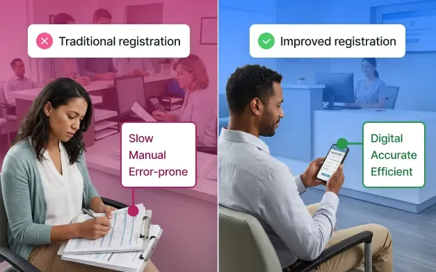 Comparison of traditional patient check-in and an improved digital check-in process