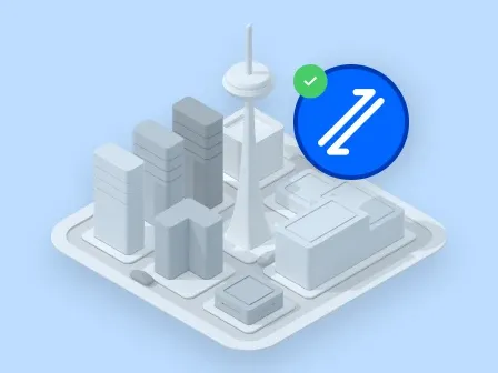 Image showing an alternate city with a swap icon