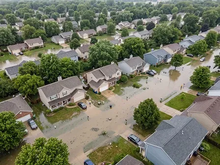 Image of a flooded neighborhood.
