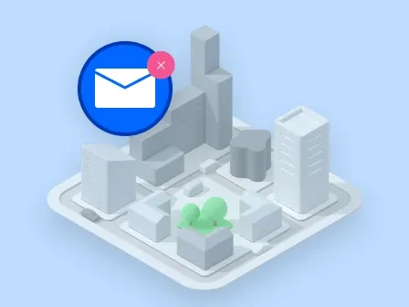 Image showing an underride/non-mailable city with a letter with a red x icon