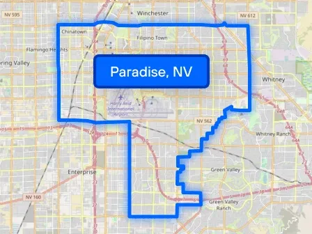 An image of a census-designated place with a blue border