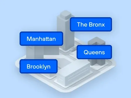 Image showing a cluster of neighborhood names