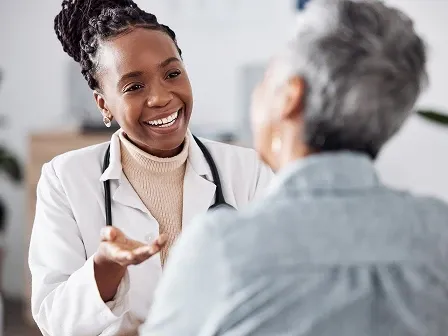 Image of a doctor greeting a patient