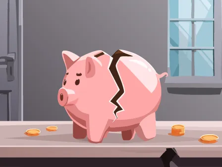 An image showing a broken piggy bank