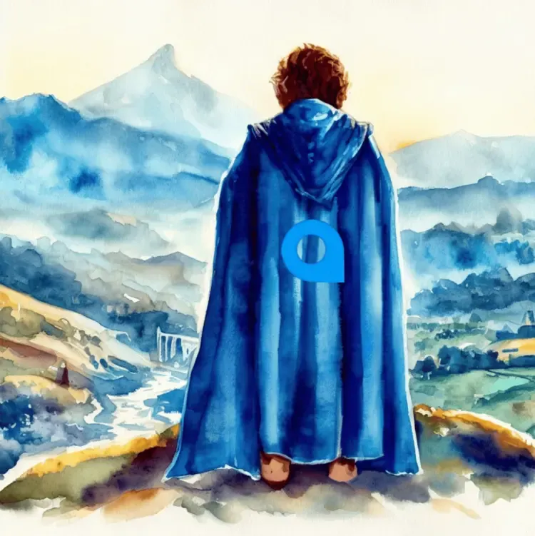 Hobbit with Smarty logo on cloak