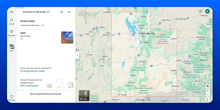 Type address into Google Maps