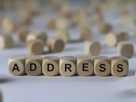 Address written in blocks