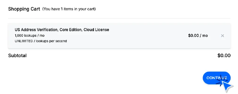 screenshot of a virtual shopping cart on Smarty.com