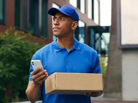 Mail person who is confused and upset unable to find an address