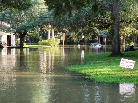 A flooded neighborhood
