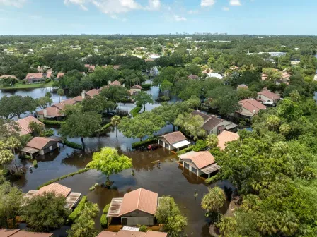A neighborhood that is flooded