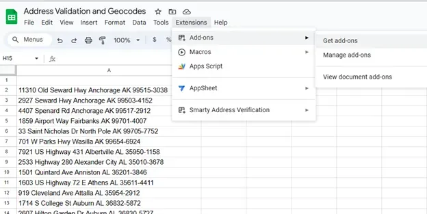 Click Extensions, then Add-ons