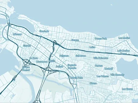 Map of Puerto Rico showing urbanization codes