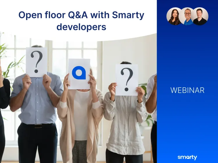 Title image that says: "Open floor Q&A with Smarty developers"