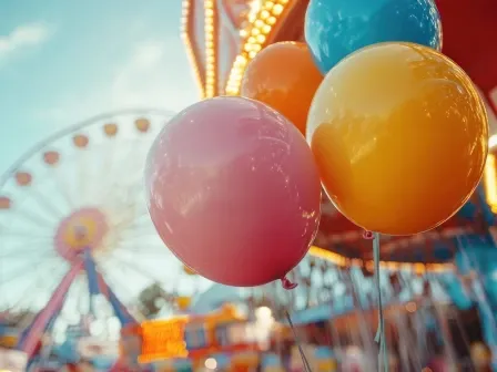 theme park fun and balloons