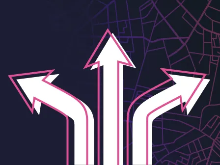 Arrows representing the 3 tracks Pinpoint focuses on
