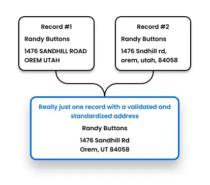 Duplicate address records within healthcare