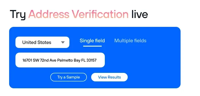 Try Address Verification live