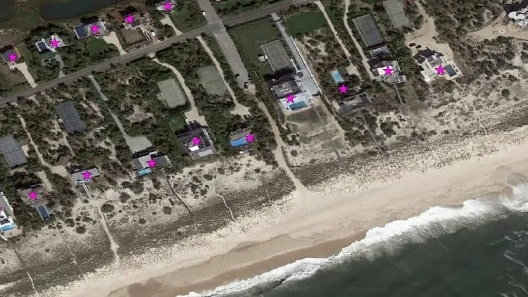 Rooftop accurate geocodes on a beach