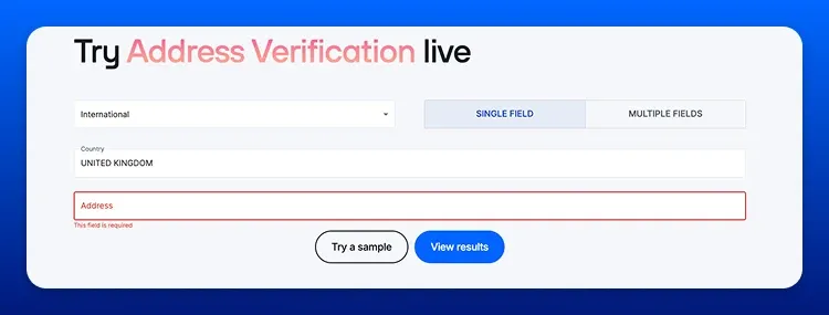 Smarty's International postcode tool screenshot