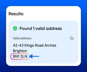 Just like the Royal Mail postcode finder, see the address's postcode