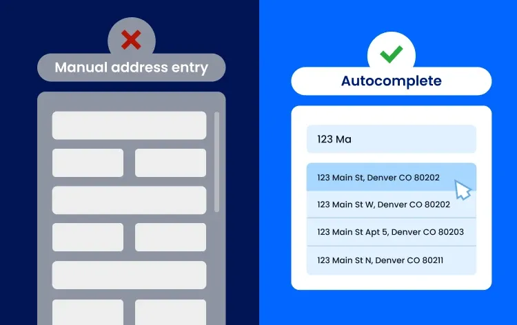 Manual address entry vs Address autocomplete