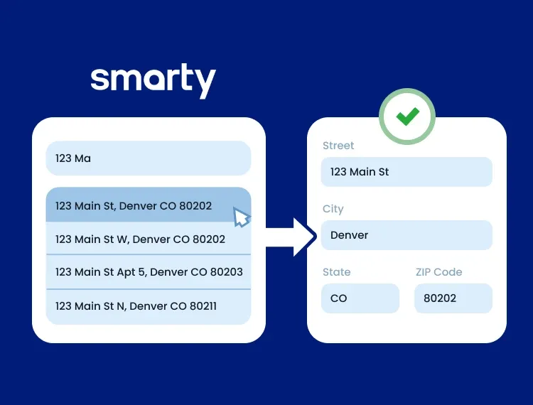 Autocomplete allows users to select from address suggestions