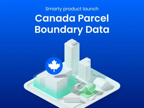 Header image announcing Canada Parcel Boundary Data launch for Smarty 2026