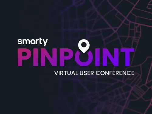 Title graphic: Smarty Pinpoint virtual user conference